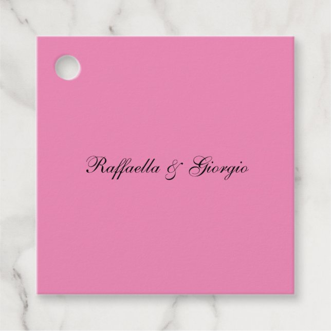 Minimalistisk personlig anpassad för namn rosa fär gåvor etiketter (Framsida)
