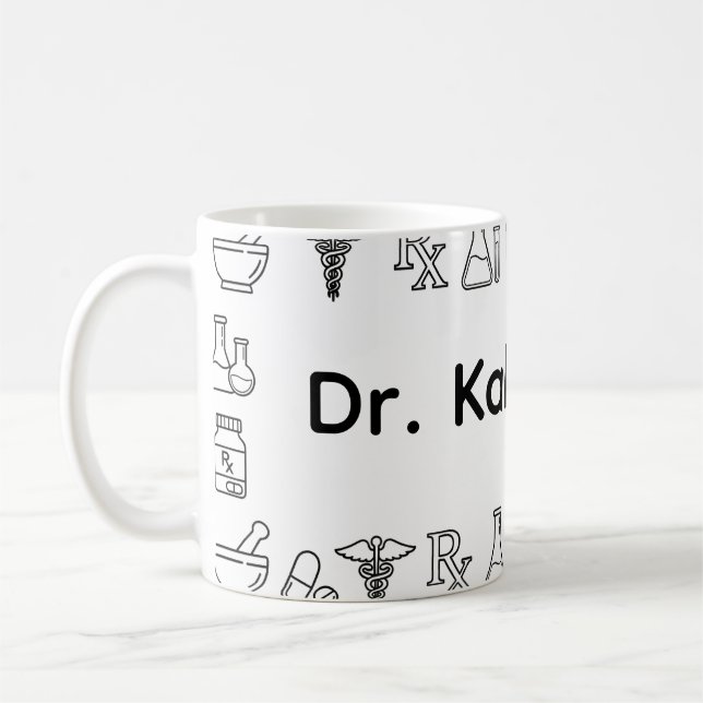Minimalistisk personlig apotekar-mugg kaffemugg (Vänster)