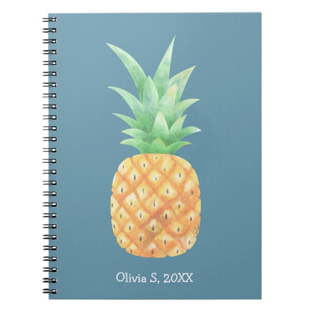 Minimalistisk Personlig av gyllene ananas Anteckningsbok (Framsidan)