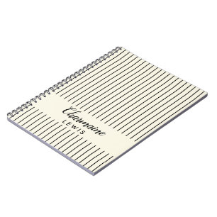 Minimalistisk personlig av svart tunn rand än anteckningsbok