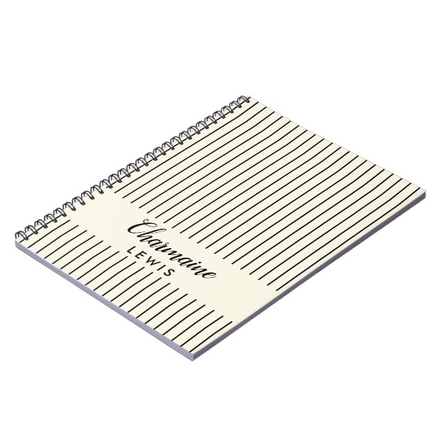Minimalistisk personlig av svart tunn rand än anteckningsbok (Vänstra Sidan)