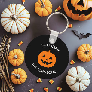 Minimalistisk Personlig Boo Crew Halloween Nyckelring