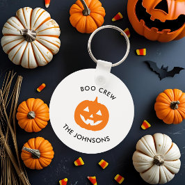 Minimalistisk Personlig Boo Crew Halloween Nyckelring