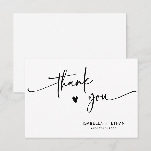 Minimalistisk Personlig Bröllop (Fram/baksida)