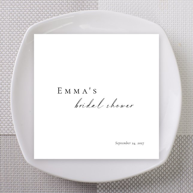 Minimalistisk Personlig Bröllopsfest Pappersservett (Personalized Bridal Shower Napkins | Minimalist
)