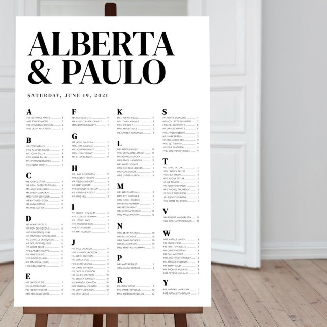 Minimalistisk Personlig för alfabetiskt placerings Poster (Skapare uppladdad)