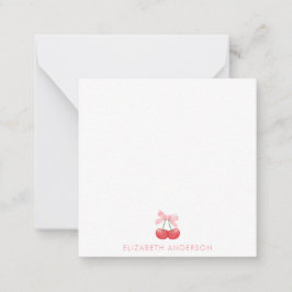 Minimalistisk Personlig för Cherry Rosa Coquette Anteckningskort