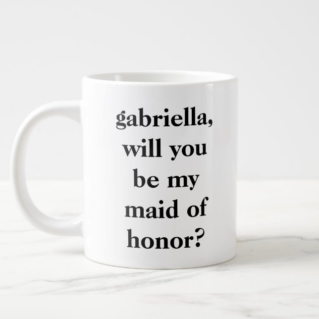 Minimalistisk Personlig för Frieri av Maid of hono Jumbo Mugg (Vänster)