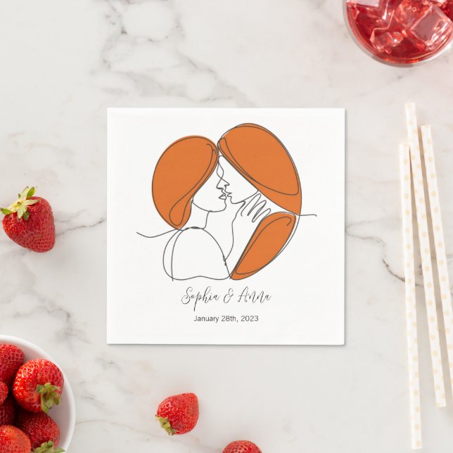 Minimalistisk Personlig för Kiss-kontur för Lesbis Pappersservett (Insitu)