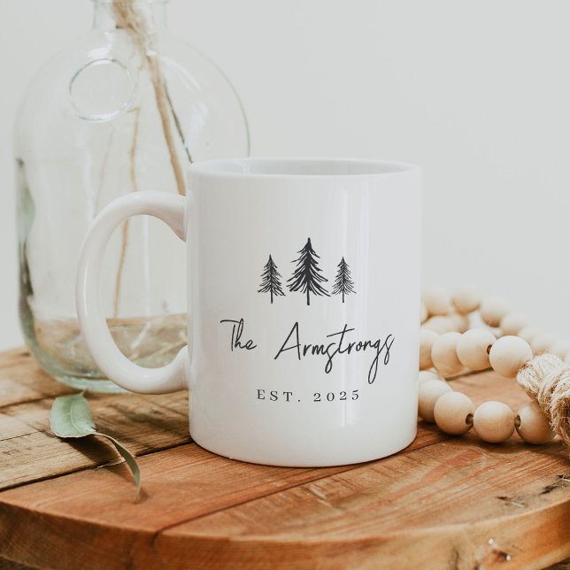 Minimalistisk Personlig för svart och vitt Träd Kaffemugg (Skapare uppladdad)