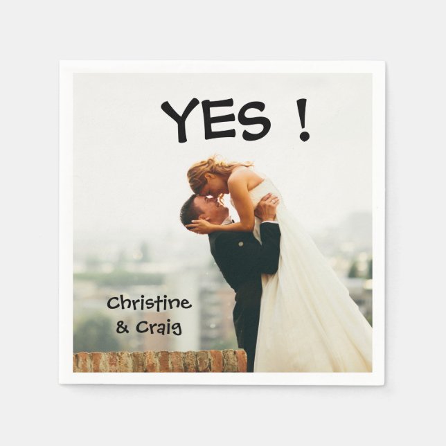 Minimalistisk Personlig, fotoskript Namn Date Nap Pappersservett (Framsidan)