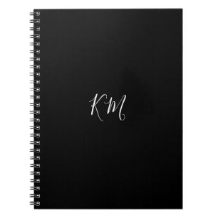 Minimalistisk personlig, initialer svart anteckningsbok