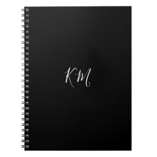 Minimalistisk personlig, initialer svart anteckningsbok