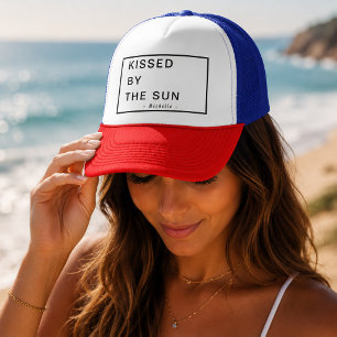 Minimalistisk Personlig Kissad av solen Keps