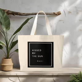 Minimalistisk Personlig Kissed av Sol Tote Bag Jumbo Tygkasse
