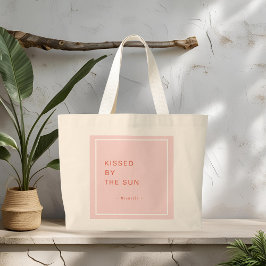 Minimalistisk Personlig Kissed av Sol Tote Bag Jumbo Tygkasse