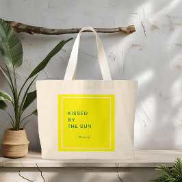 Minimalistisk Personlig Kissed av Sol Tote Bag Jumbo Tygkasse