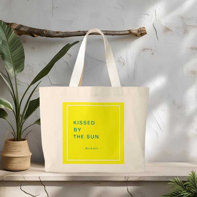 Minimalistisk Personlig Kissed av Sol Tote Bag Jumbo Tygkasse (Skapare uppladdad)