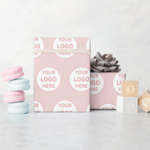Minimalistisk Personlig Logo Rosa Presentpapper