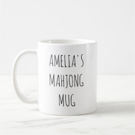 Minimalistisk personlig Mahjong-namndesign Enkel Kaffemugg