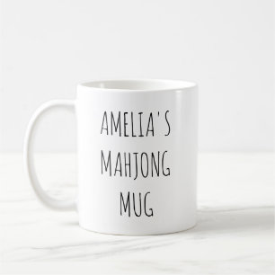 Minimalistisk personlig Mahjong-namndesign Enkel Kaffemugg