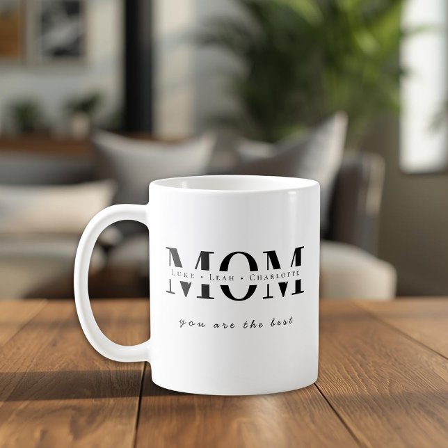 Minimalistisk Personlig Mammanamn Present Kaffemugg (Skapare uppladdad)