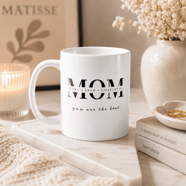 Minimalistisk Personlig Mammanamn Present Kaffemugg (Skapare uppladdad)