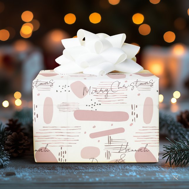 Minimalistisk personlig mjuk rosa, namn och meddel presentpapper (Skapare uppladdad)