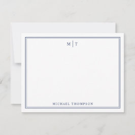 Minimalistisk personlig monogram brevkort tack kort