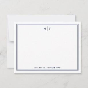 Minimalistisk personlig monogram brevkort tack kort