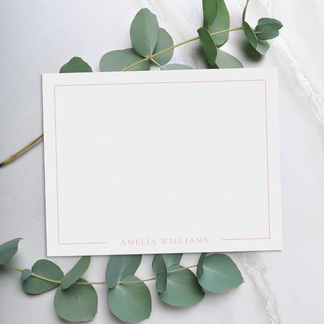 Minimalistisk Personlig Monogram Namn Gräns Anteckningskort (Skapare uppladdad)