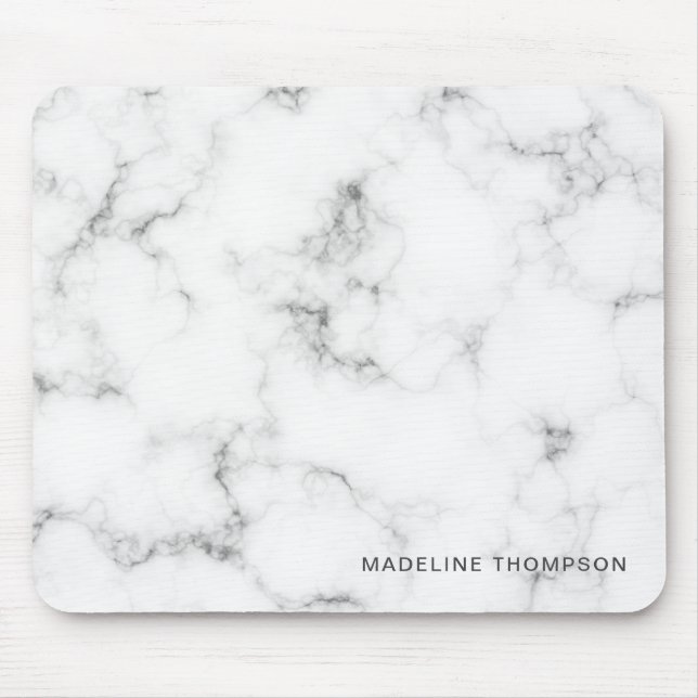 Minimalistisk Personlig Namn Marble Musmatta (Framsidan)