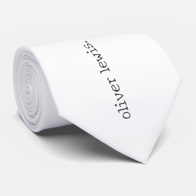 Minimalistisk Personlig Namnskylt i Maskinskriftss Slips (Rullad)