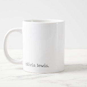 Minimalistisk Personlig Namnskylt i Skrivmaskinsst Jumbo Mugg