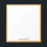 Minimalistisk personlig på hösten anteckningsblock<br><div class="desc">Elegantens moderna,  minimalistiska typografi av namn under hösten guld och burgundisk,  enkel och snyggt. Skrivverk för personlig av underbar professionell.
Visa alla matchande biet i samlingen</div>