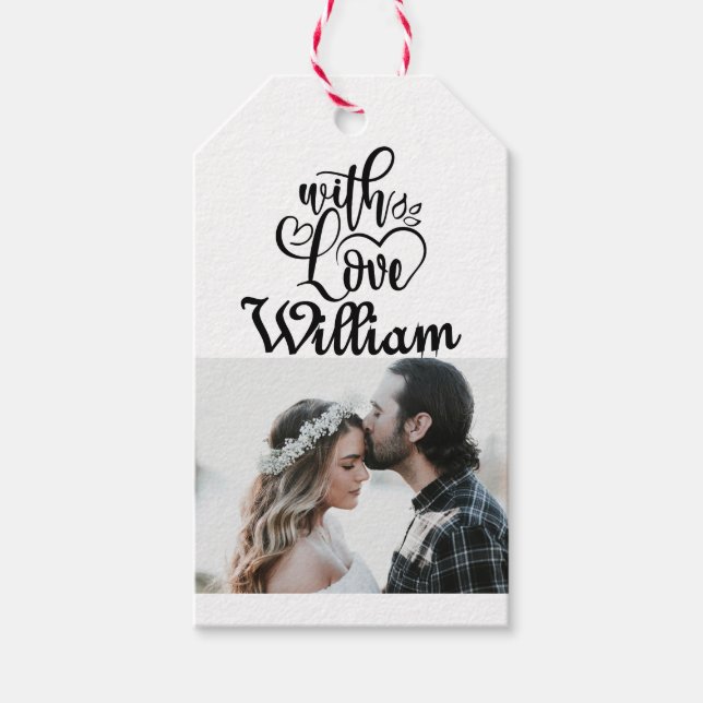 Minimalistisk Personlig Photo valentines day Presentetikett (Framsidan)