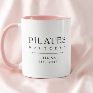 Minimalistisk Personlig Rosa Pilates-Prinsessa Mugg