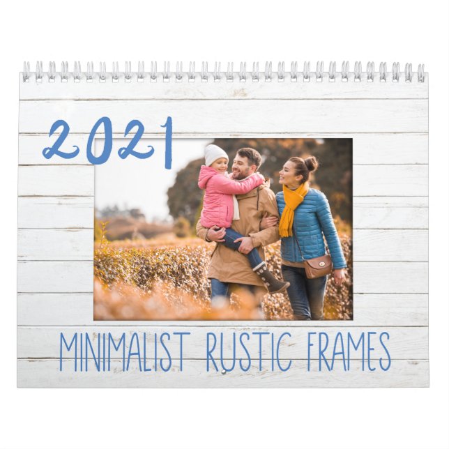 Minimalistisk Personlig Rustic Foto ramar Kalender (Omslag)