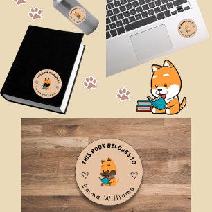 Minimalistisk Pet Inspired Kids Namn bricka Runt Klistermärke
