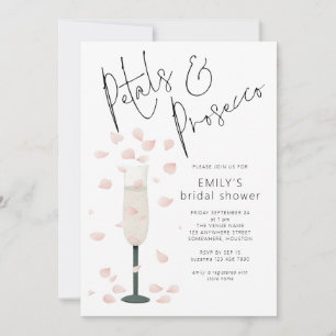 Minimalistisk Petals- och Prosecco-Möhippa Inbjudningar