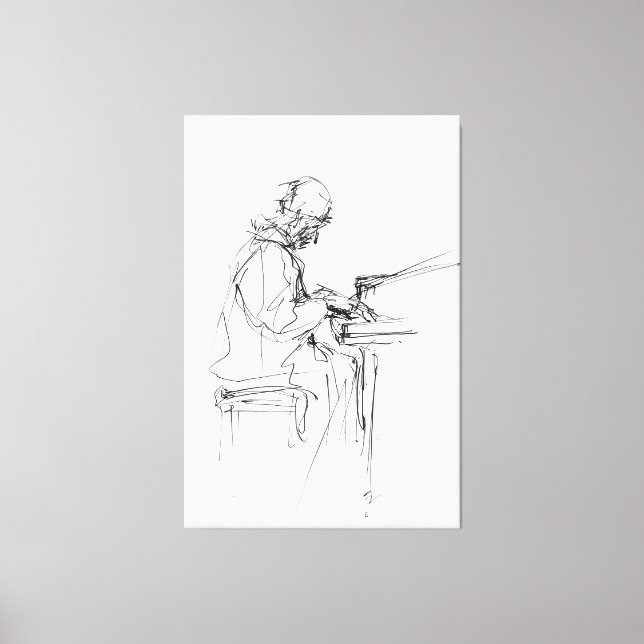 Minimalistisk pianist för abstrakt - canvastryck (Framsida)