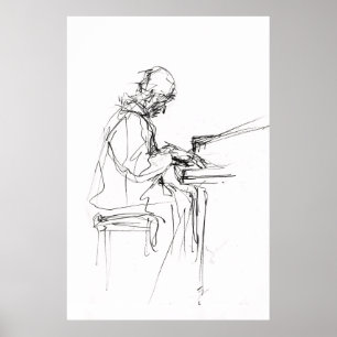 Minimalistisk pianist för abstrakt - poster