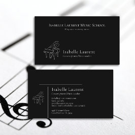Minimalistisk pianistisk musiklärare visitkort
