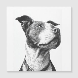 Minimalistisk Pitbull Svart och Vitt Konst