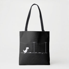 Minimalistisk Pixel Dinosaur Tote Bag Tygkasse