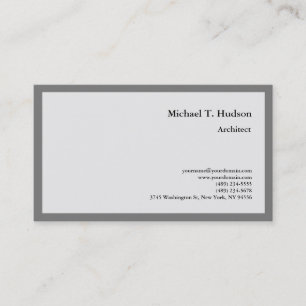 Minimalistisk Plain Architect Grått Premium Silke Visitkort