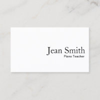 Minimalistisk Plain White Piano Teacher 