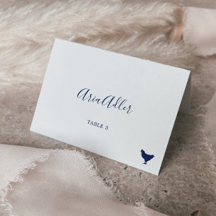 Minimalistisk Platskort för Blue Chicken Meal Op Bordsnummer