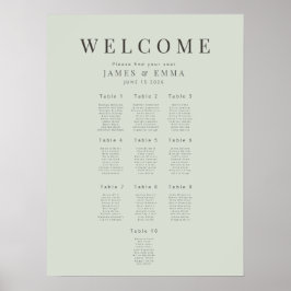 Minimalistisk Platsplan(10) Ljust Salvia Poster