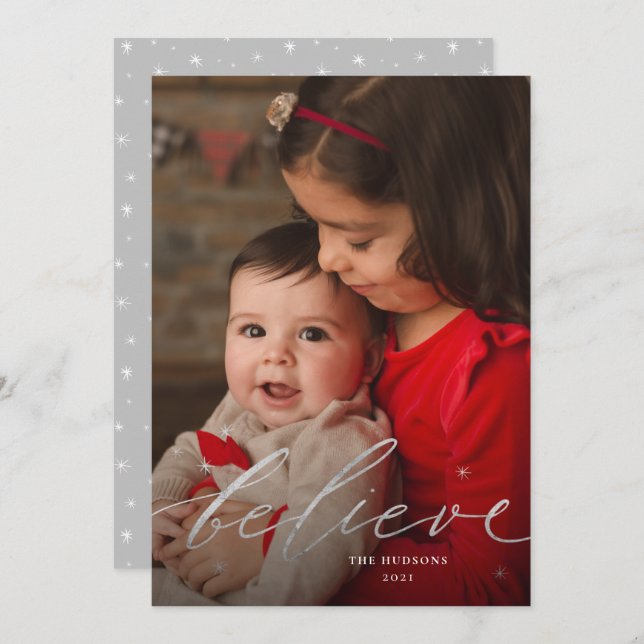 Minimalistisk platt Helgdag med Guld-skript Julkort (Fram/baksida)